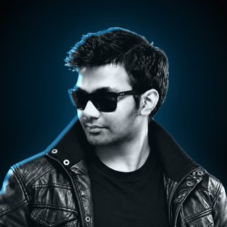 Zoheb Khan, founder of Audioqube, in sunglasses and a leather jacket